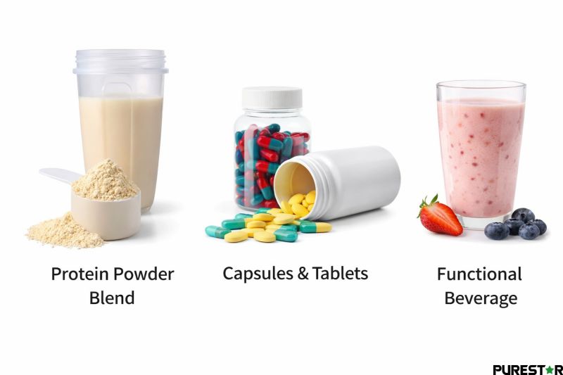 Application of Selenium Enriched Protein Powder in protein blends, capsules, tablets, and functional beverage formulations