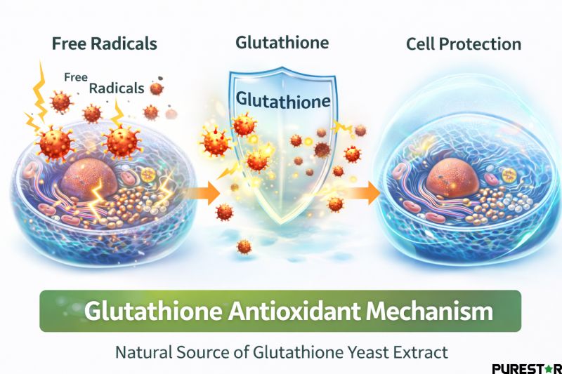glutathione antioxidant mechanism scavenging free radicals and protecting cells