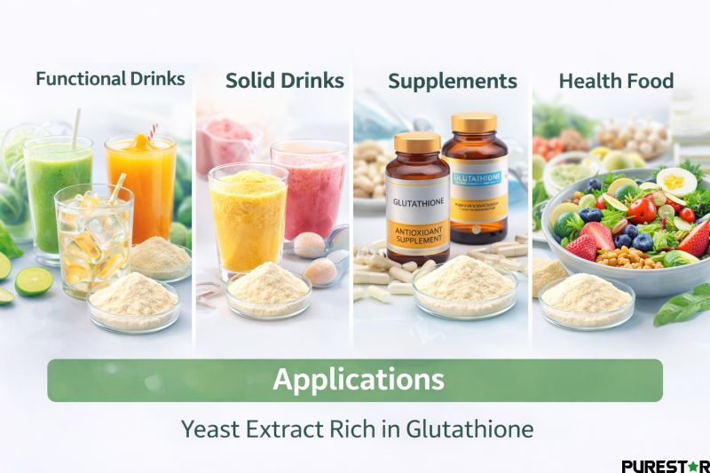 applications of glutathione yeast extract in functional drinks supplements and health foods